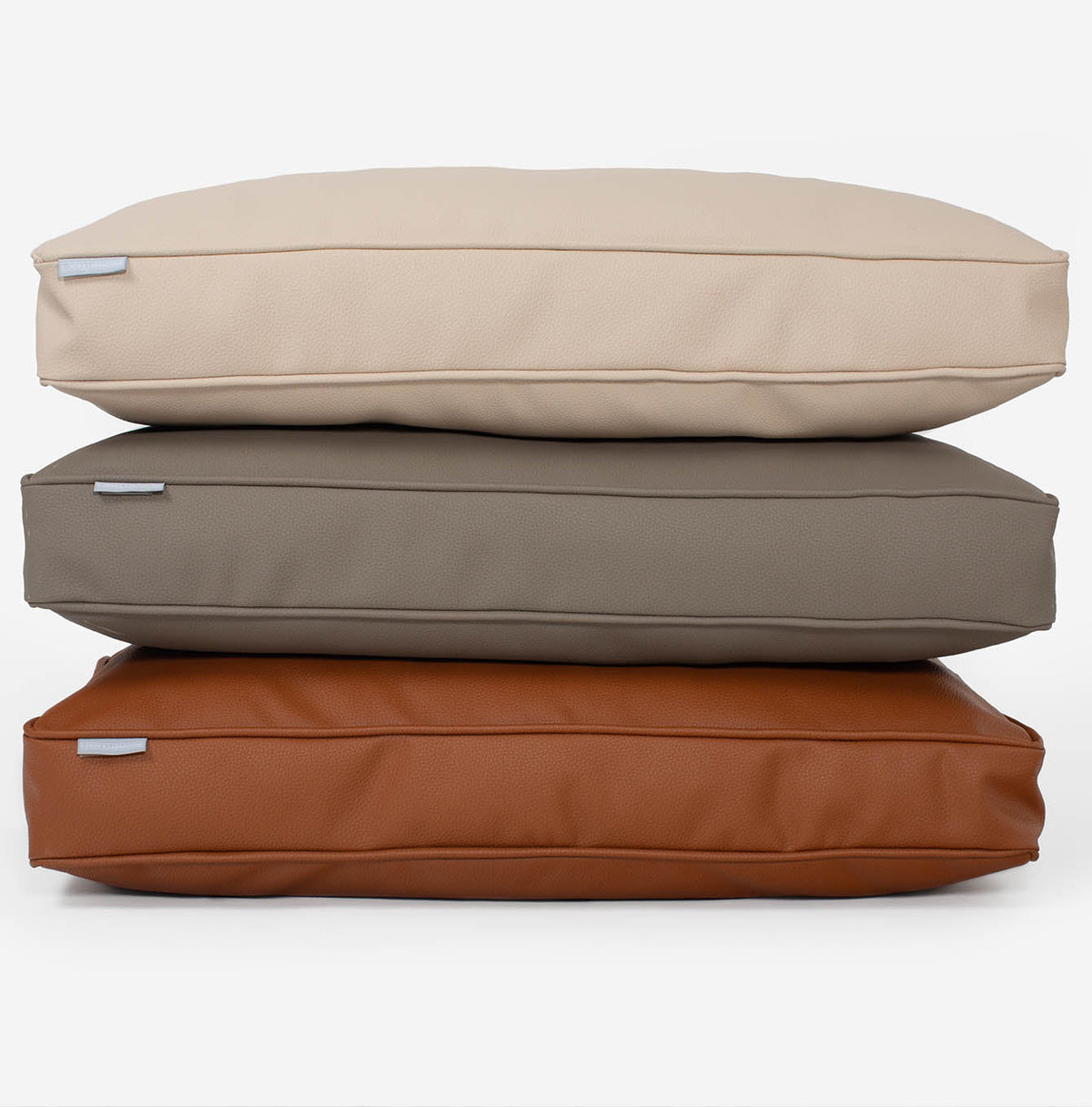 Dog Cushion With Removable Cover in Rhino Tough Camel Faux Leather, view 6