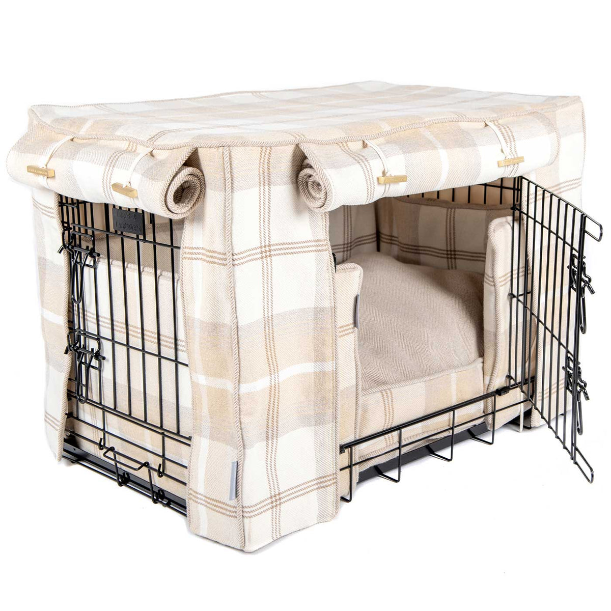 Dog Crate Set In Balmoral Natural Tweed, view 10