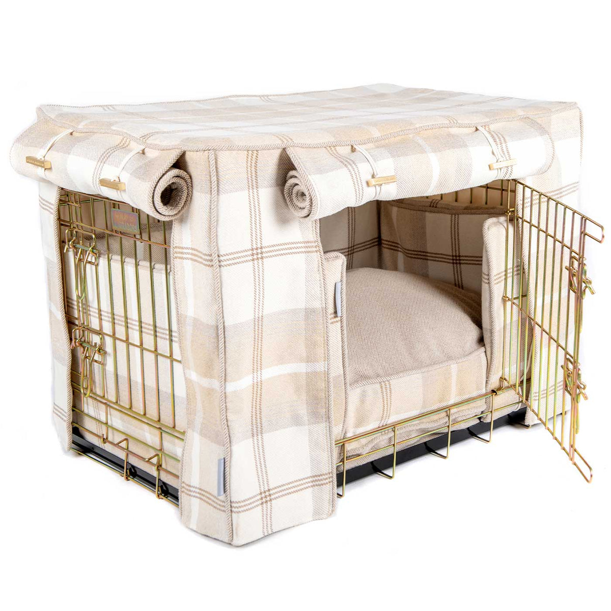 Dog Crate Set In Balmoral Natural Tweed, view 15