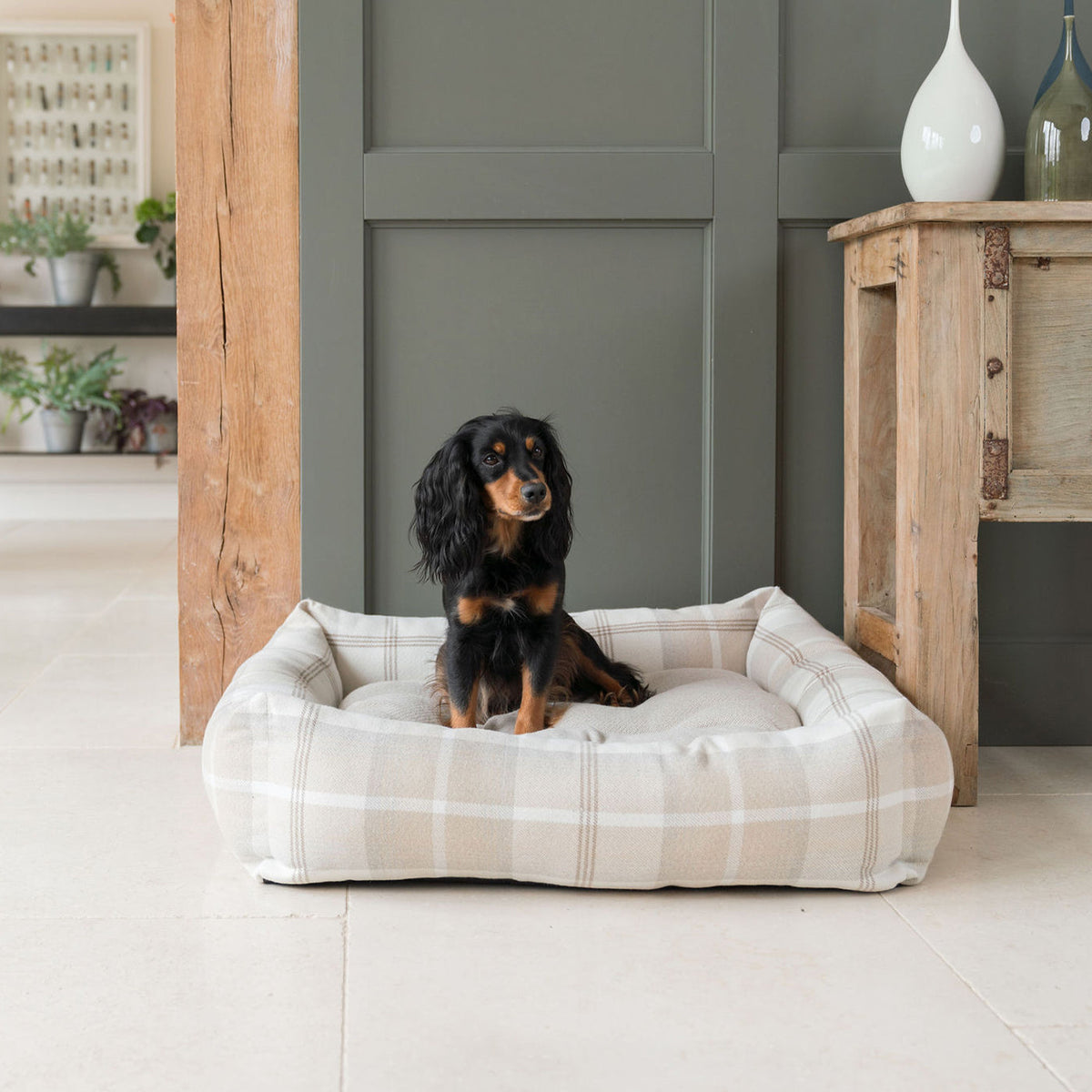 Box Bed With Removable Cover in Balmoral Natural Tweed