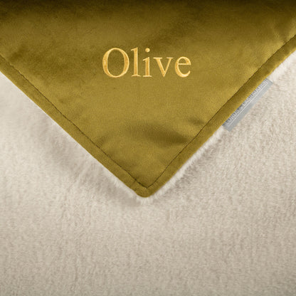Dog & Puppy Blanket in Olive Velvet, view 7