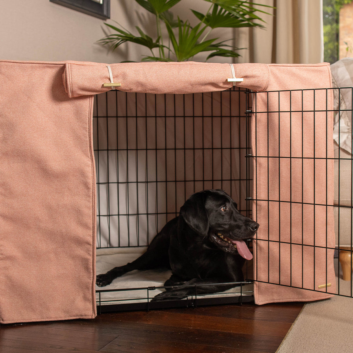 Dog Crate Cover In Peony Orkney Tweed, view 2