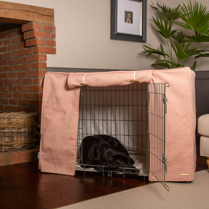Dog Crate Cover In Peony Orkney Tweed