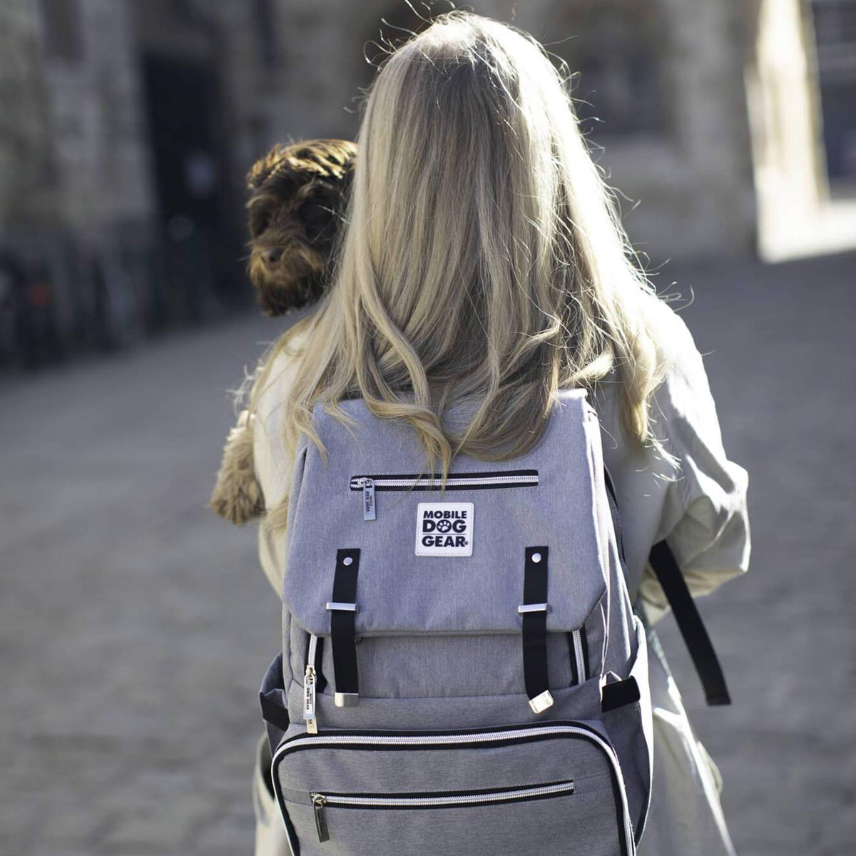 Mobile Dog Gear Grey One Flap Week Away BackPack, view 2