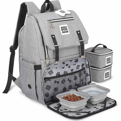 Mobile Dog Gear Grey One Flap Week Away BackPack, view 4