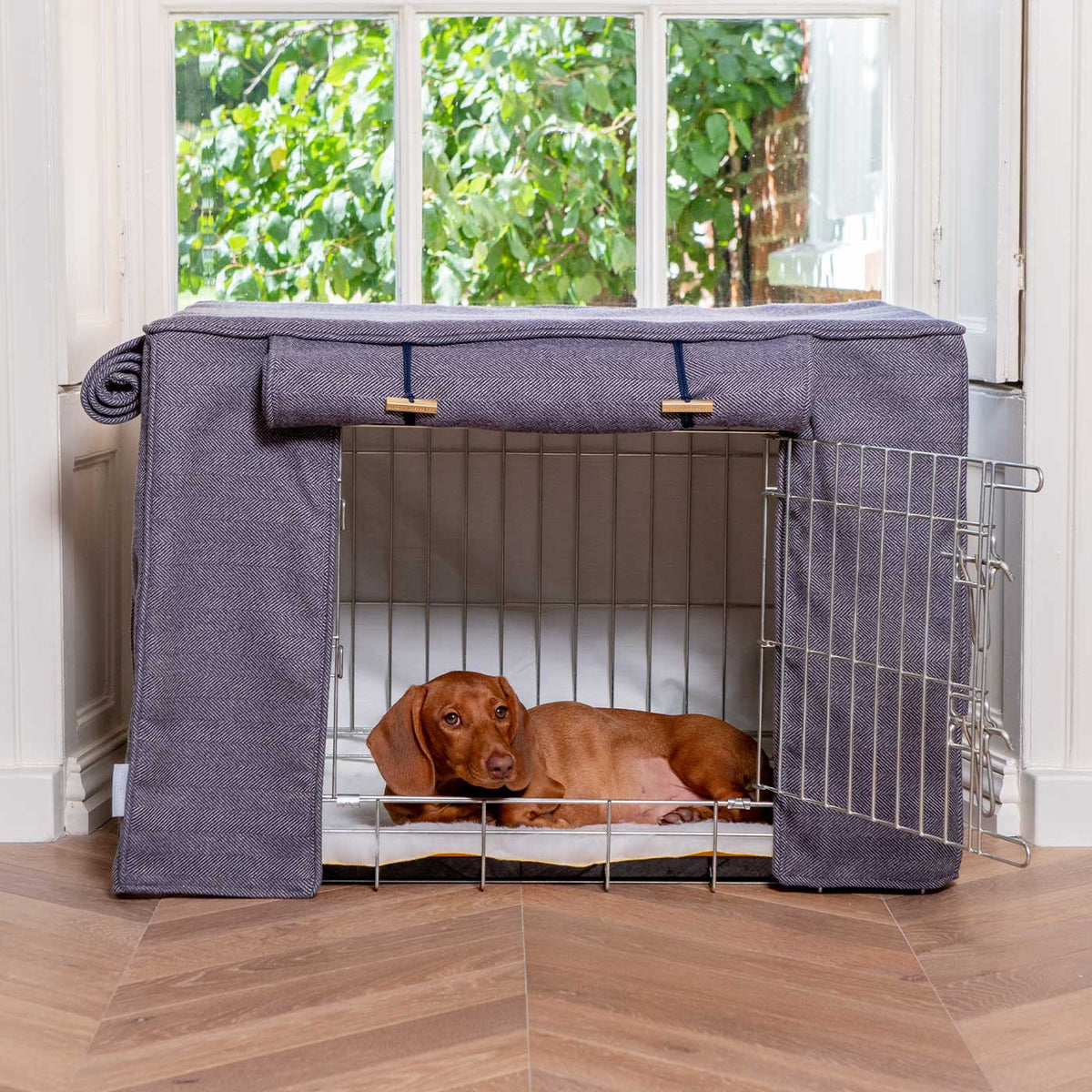 Dog Crate Cover in Oxford Herringbone Tweed, view 2