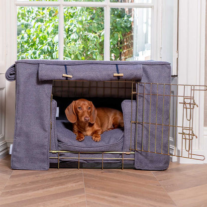 Dog Crate Set In Oxford Herringbone Tweed, view 3