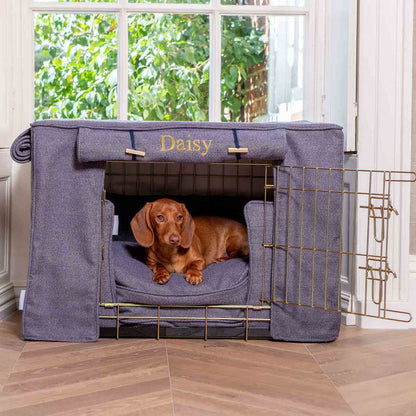 Dog Crate Set In Oxford Herringbone Tweed, view 5