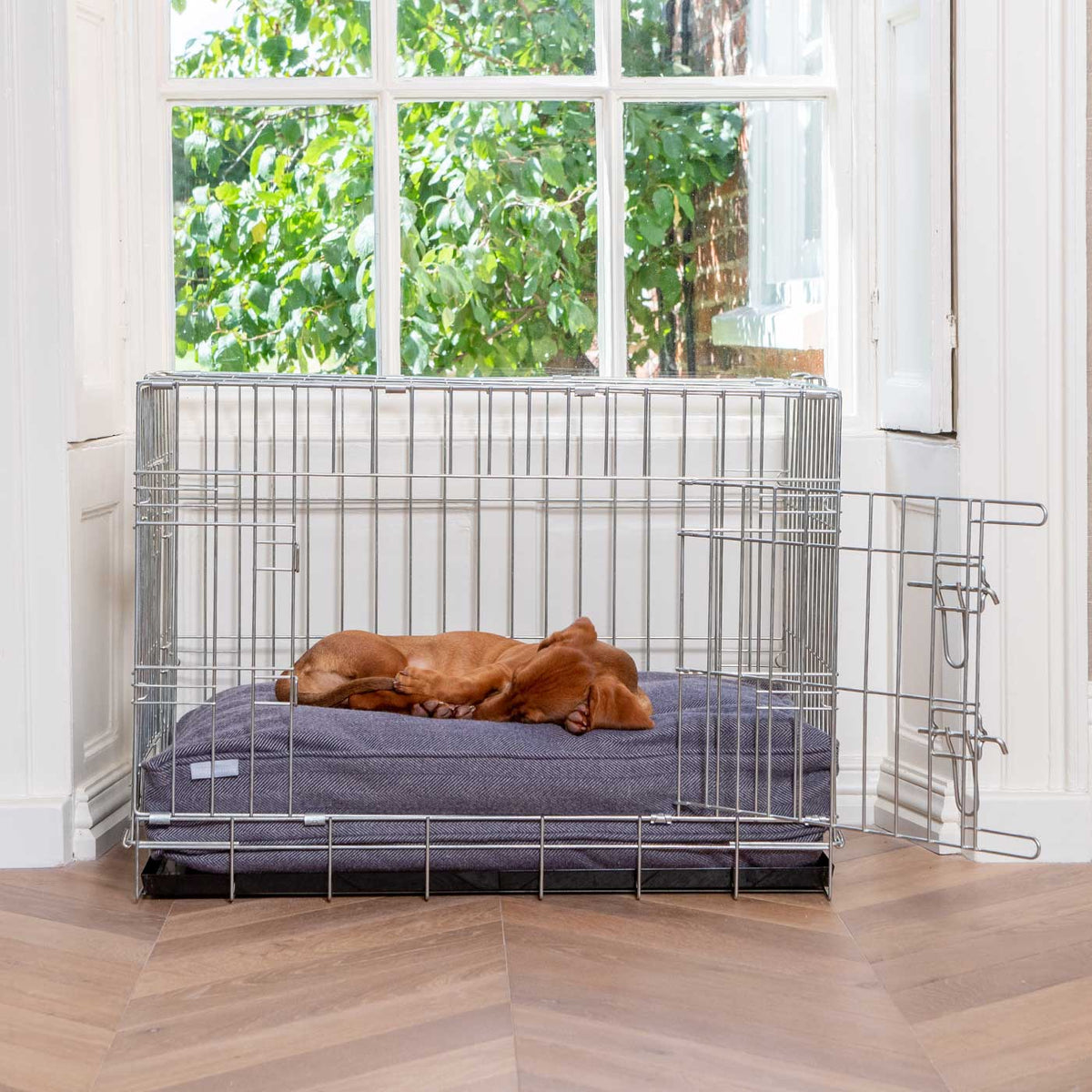 Dog Cushion in Oxford Herringbone Tweed, view 3
