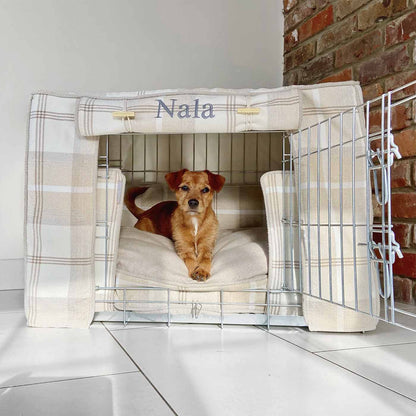 Dog Crate Set In Balmoral Natural Tweed, view 2