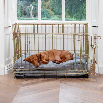 Dog Cushion in Pewter Herringbone Tweed, view 4