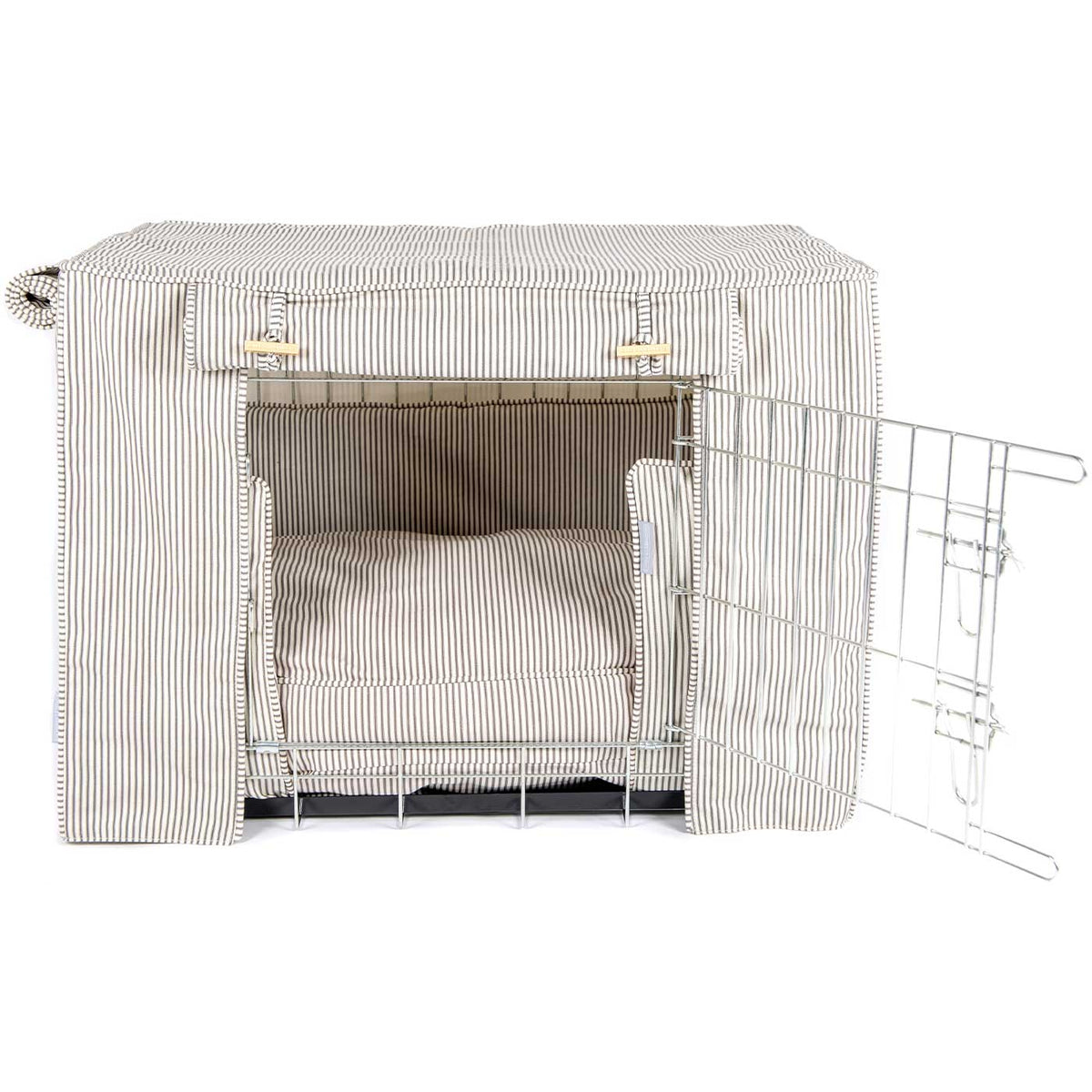 Dog Crate Set in Regency Stripe