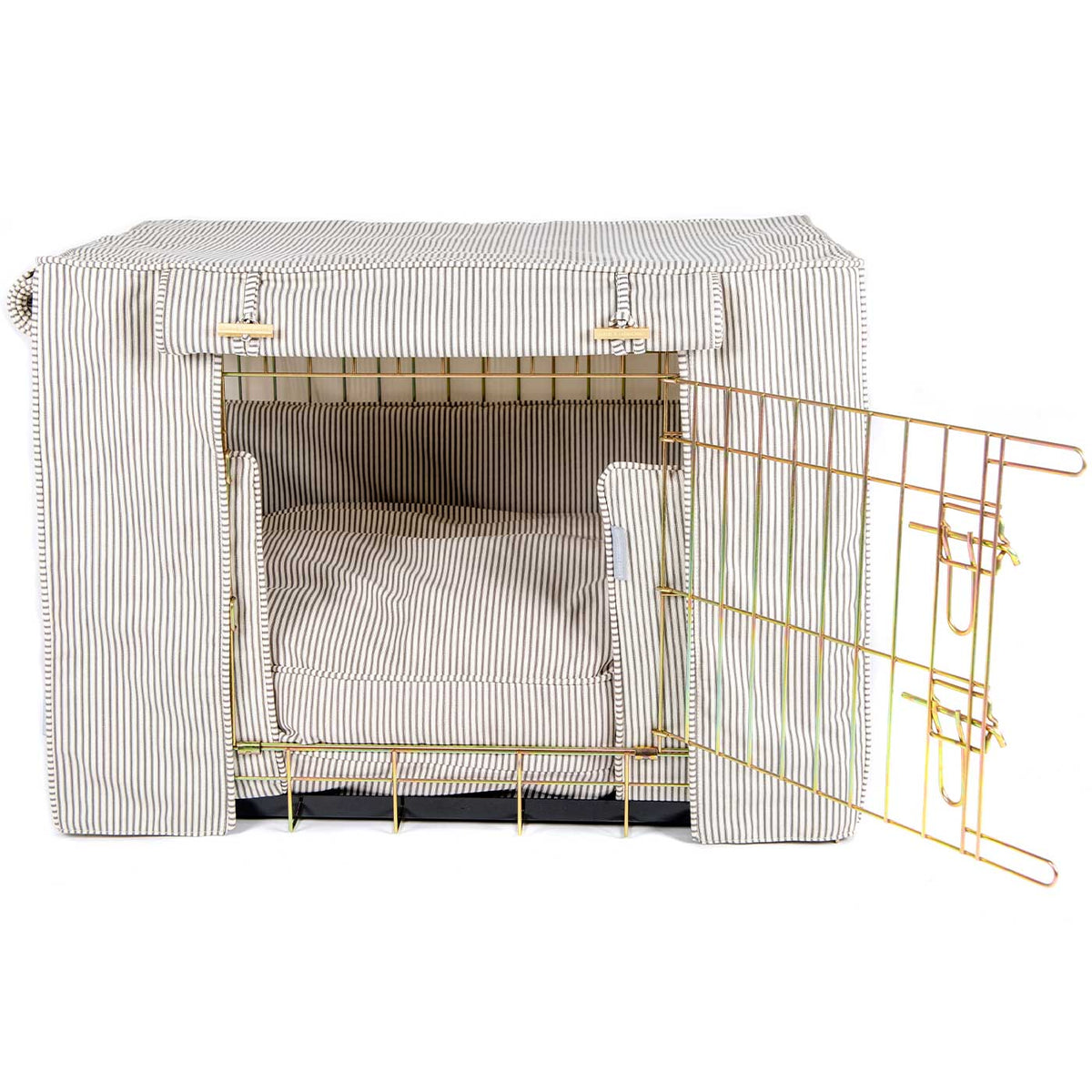 Dog Crate Set in Regency Stripe, view 6