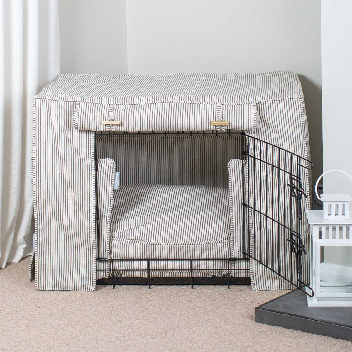 Dog Crate Set in Regency Stripe, view 12