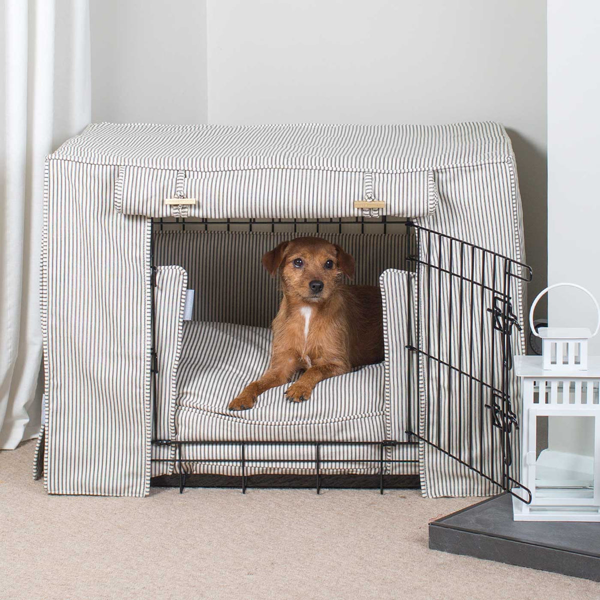Dog Crate Set in Regency Stripe, view 10