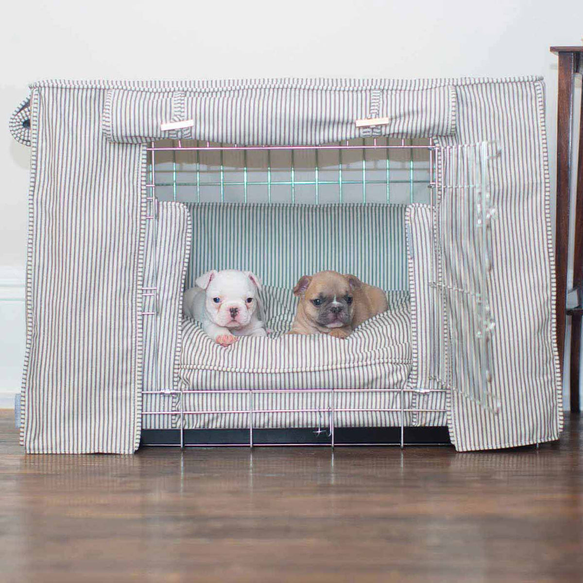 Dog Crate Set in Regency Stripe, view 9