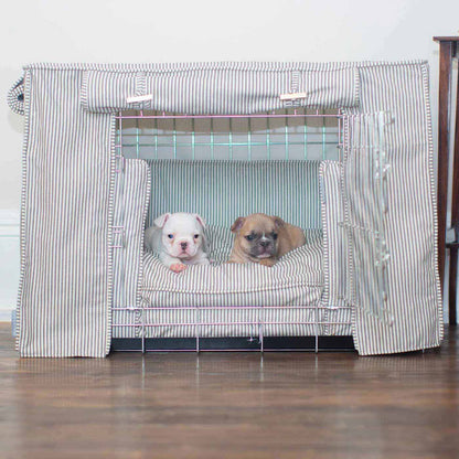 Dog Crate Set in Regency Stripe, view 9