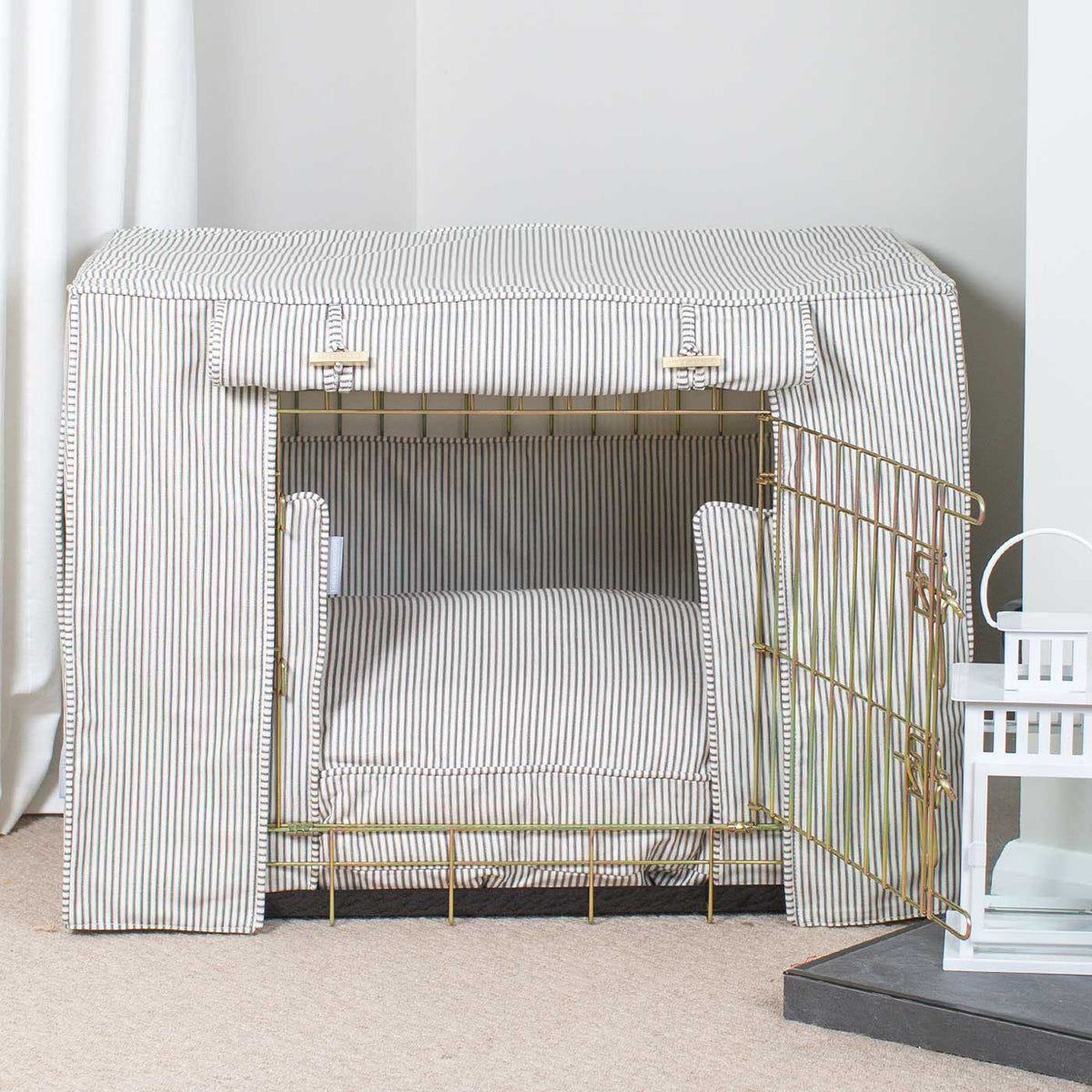 Dog Crate Set in Regency Stripe, view 13