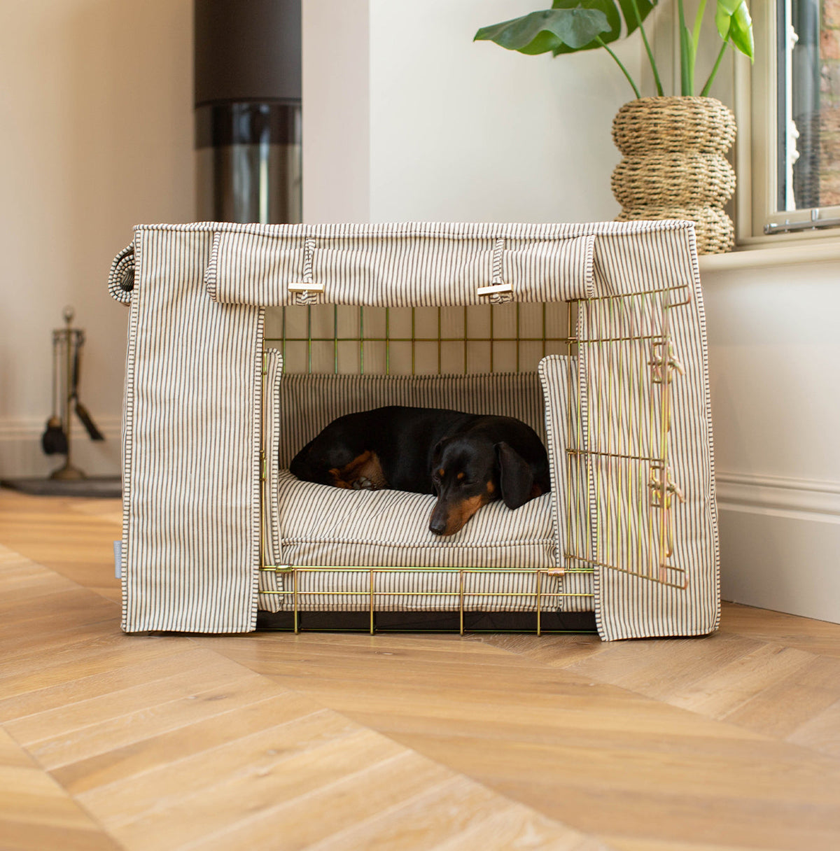 Dog Crate Set in Regency Stripe, view 7