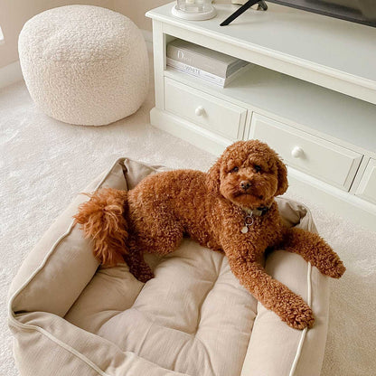 Box Bed With Removable Covers in Savanna Oatmeal, view 3