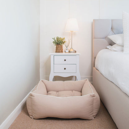 Box Bed With Removable Covers in Savanna Oatmeal, view 8