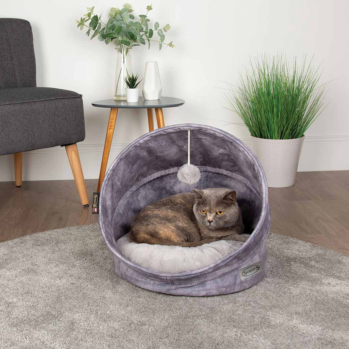 Scruffs Kensington Grey Cat Bed, view 2