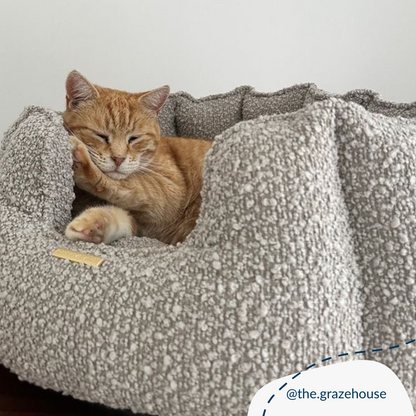 High Wall Bed For Cats With Removable Covers in Bouclé, view 15
