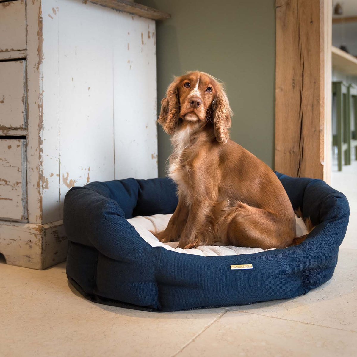 Essentials Twill Oval Bed in Denim, view 2