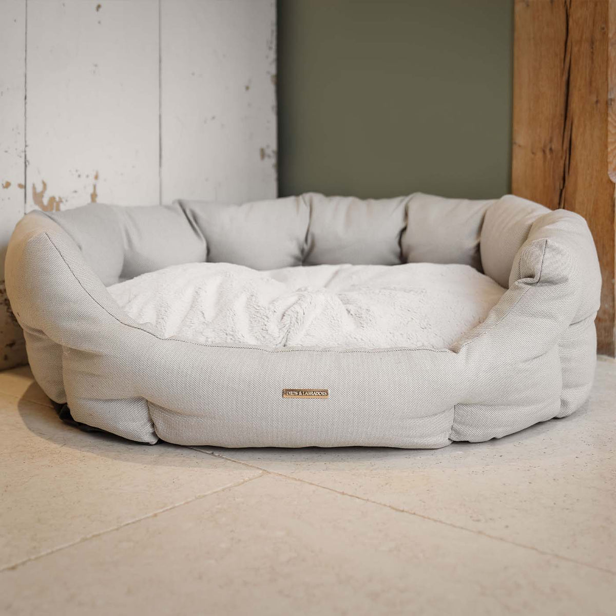 Essentials Twill Oval Bed in Linen, view 3