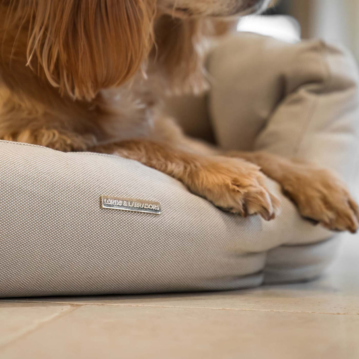 Essentials Twill Oval Bed in Linen, view 2