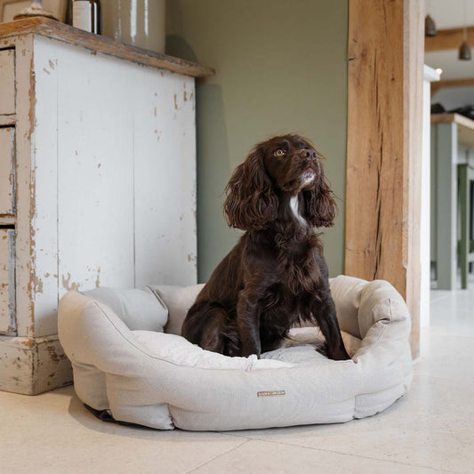 Essentials Twill Oval Bed in Linen