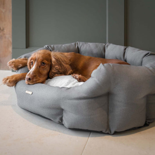 Essentials Twill Oval Bed in Slate