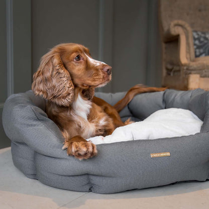 Essentials Twill Oval Bed in Slate, view 2