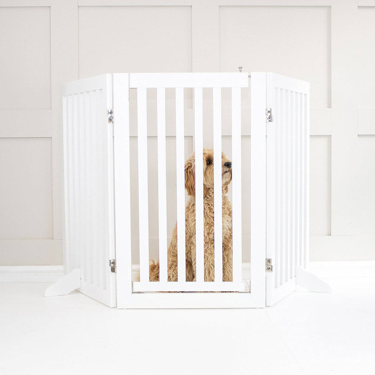 Medium White Wooden Dog Gate, view 5