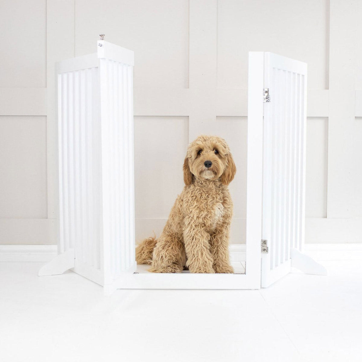 Medium White Wooden Dog Gate, view 4